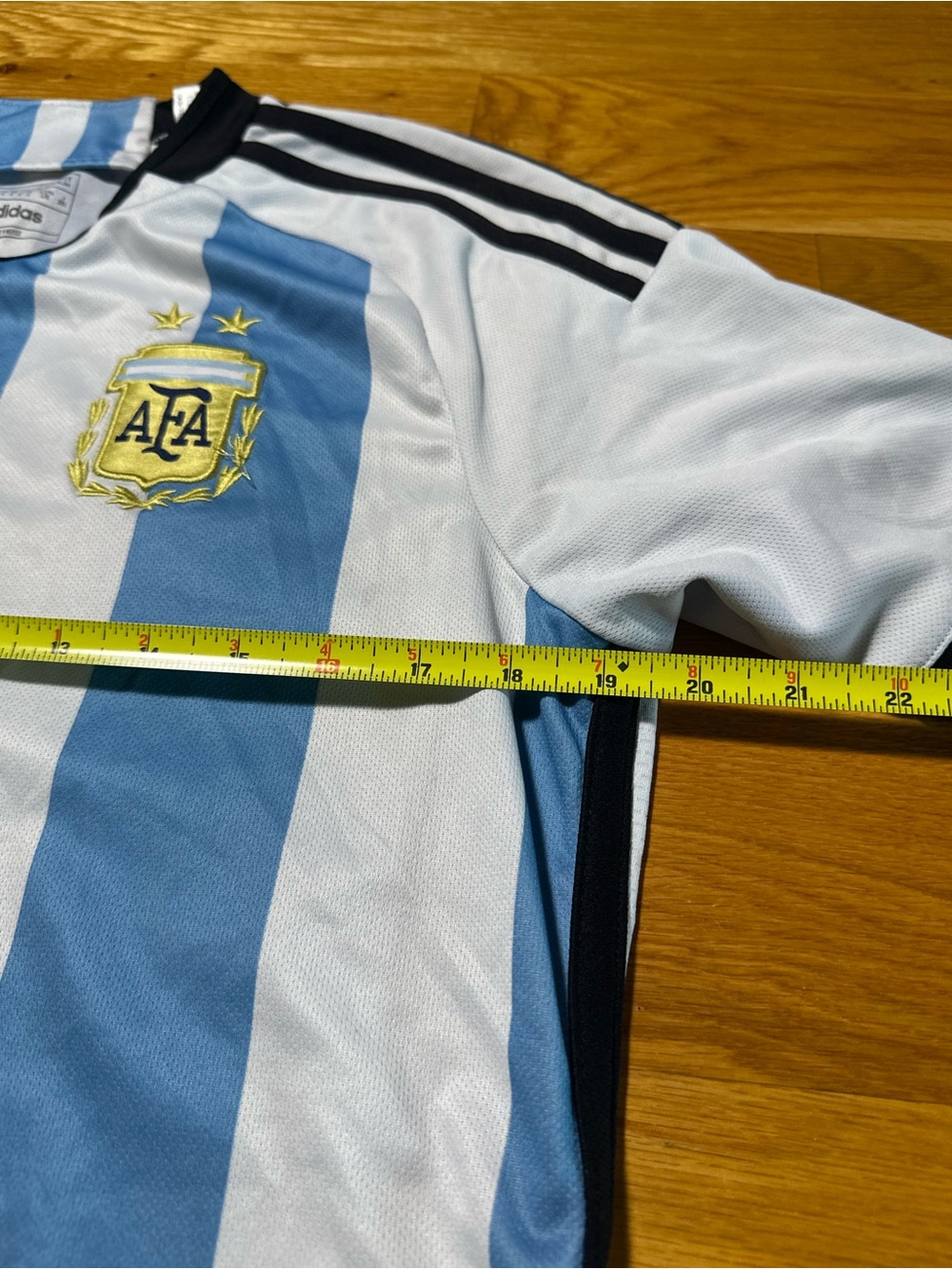 Adidas Argentina Home Soccer Jersey 2022 World Cup Sky Blue White Stripes Large - Picture 5 of 6